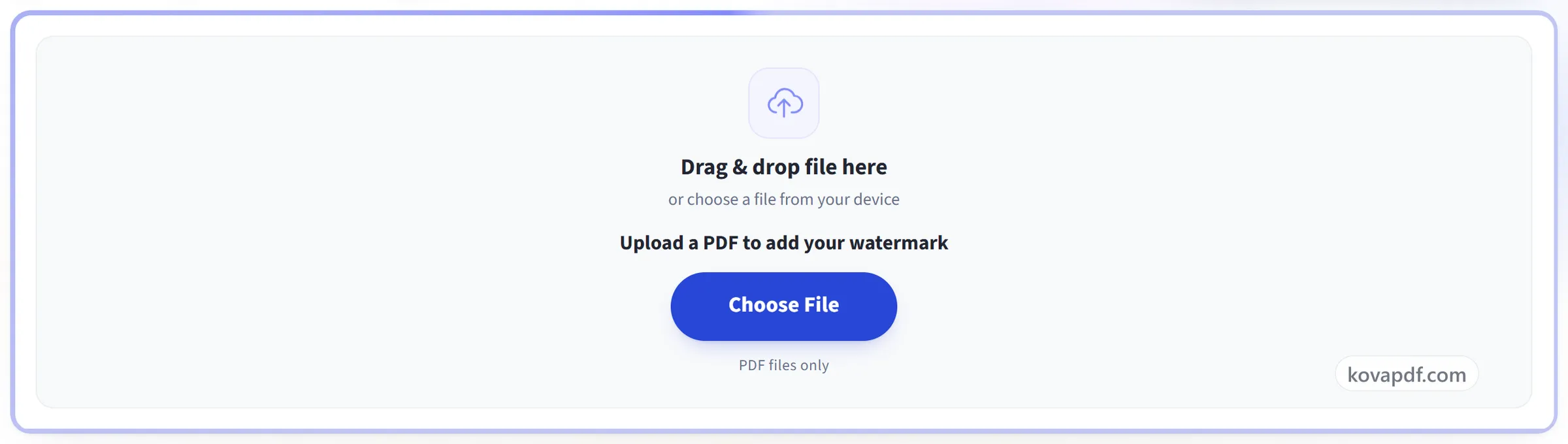 The Watermark upload panel